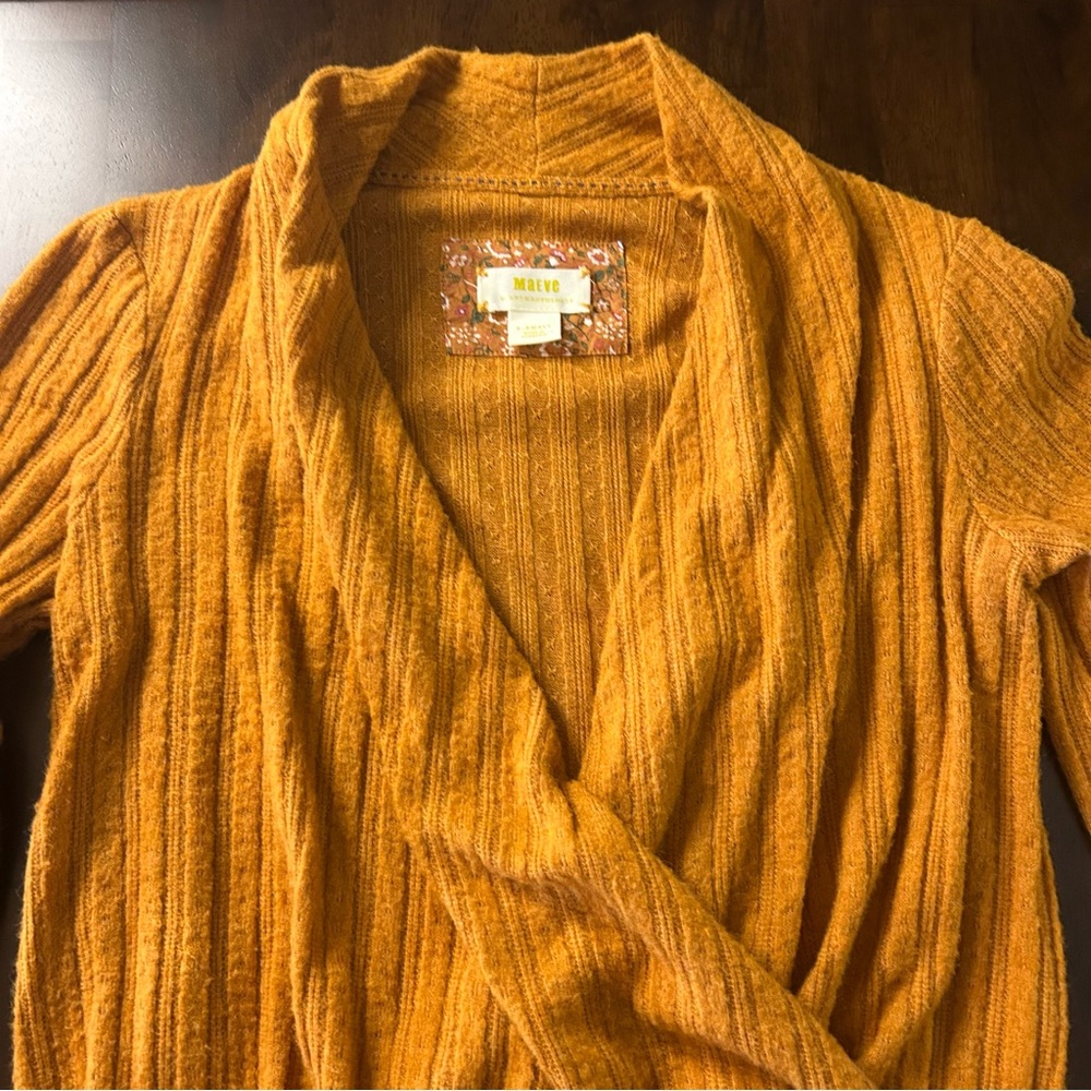 Anthropologie Maeve Rafela Hacci Surplice Faux Wrap Top Sweater Size XS - Picture 5 of 16